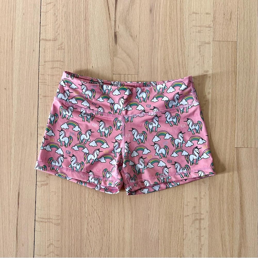 IAB MFG Rainbow Unicorn Workout Shorts, Size 4